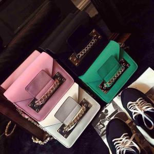 Wholesale 2015 Spring Hot Sale Women Satchel Handbag Shoulder Purse PU Leather Chain Bag Multi Color from china suppliers