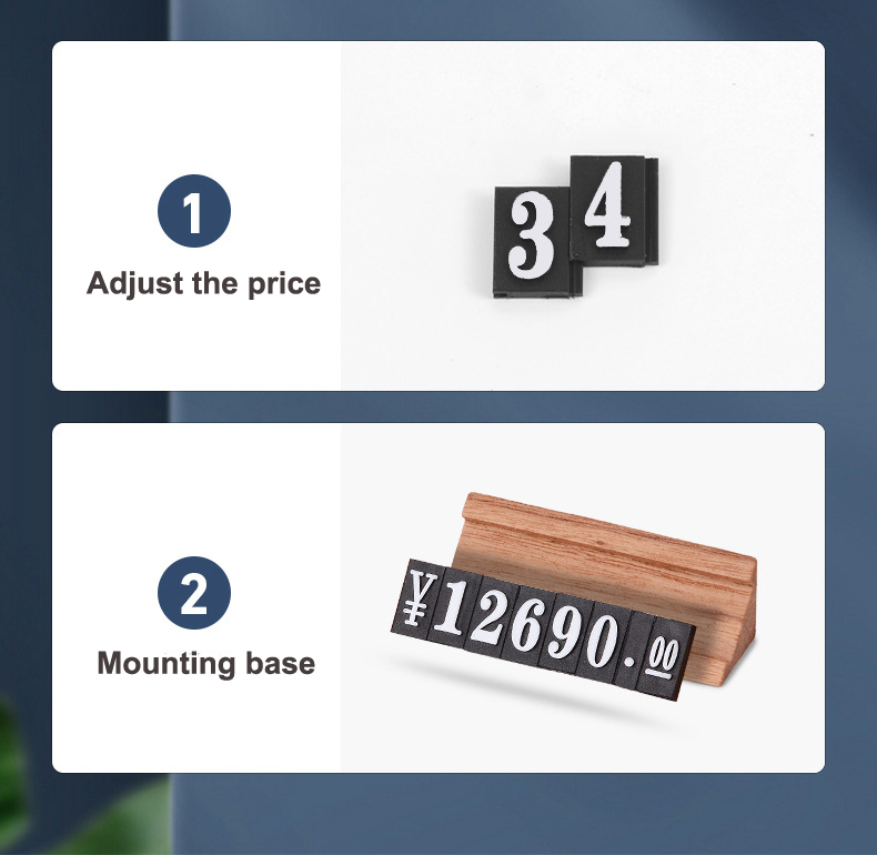 Wooden Base Adjustable Retail Price Display Tags Label Card Tag For Jewelry Wine