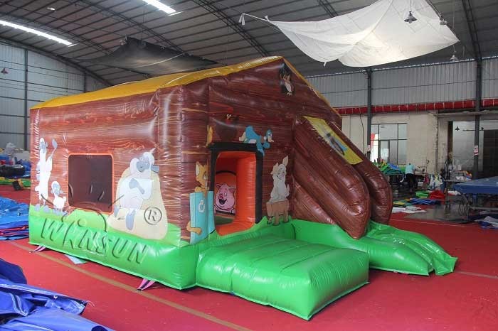 WSC-263 Kids Jump House Inflatable Simulated Farm Trampoline With Slide