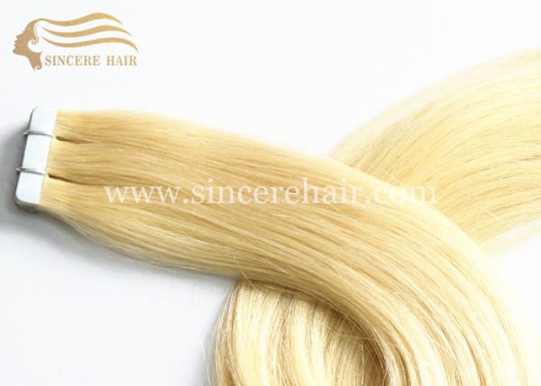 Top Quality 26 Inch Long White Blonde Double Drawn Seamless Tape In Remy Human