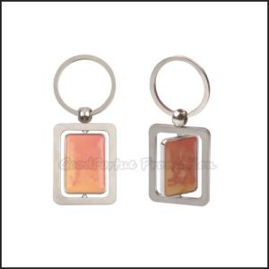 Wholesale Eco Zinc Alloy promotional logo advertising loop rotary silver keychain keyring gift from china suppliers