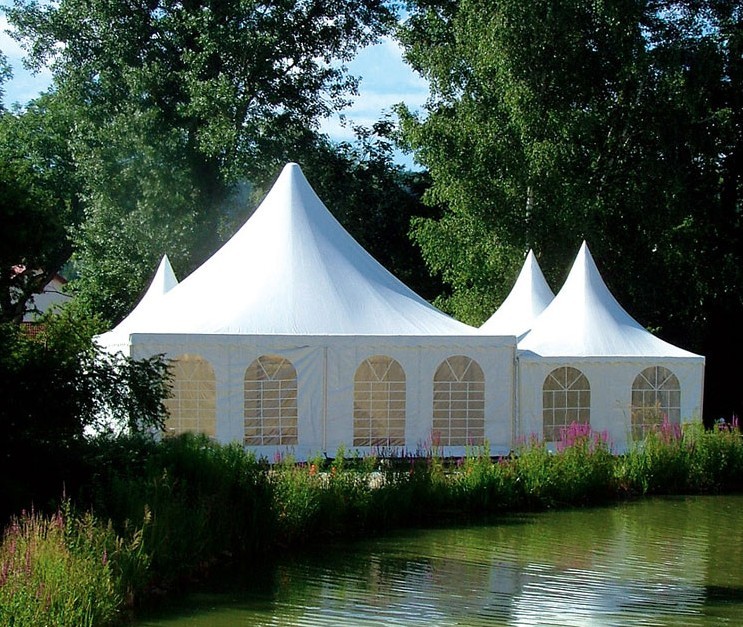4x4m Car Show Used Aluminium Pagoda Tents Clear Span Flame Retardant