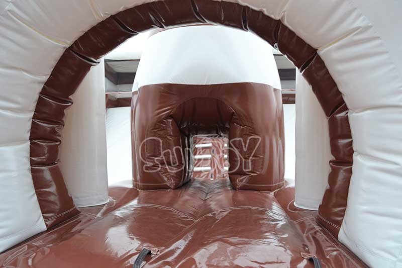 Indoor Chocolate 0.55mm Plato pvc Inflatable Amusement Park