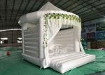 5x4 Inflatable Wedding White Bouncy Castle With Flower Decoration For Wedding