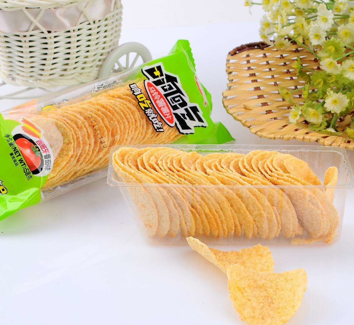 Snack Food Factory Semi Automatic Potato Chips Production Line