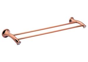 Wholesale Bathroom Accessory Double Towel Bar Plate Rose Gold Zinc Alloy and Crystal from china suppliers