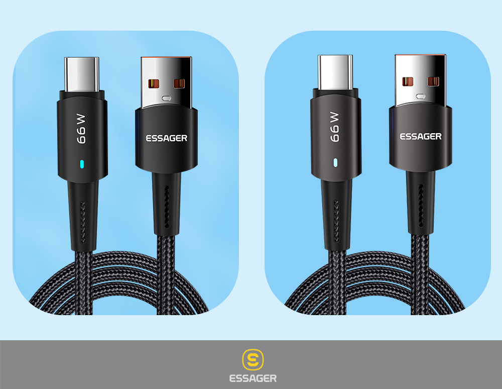 Essager Sunset Super Charge USB A To C Data Cable USB2.0 6A PD 66W