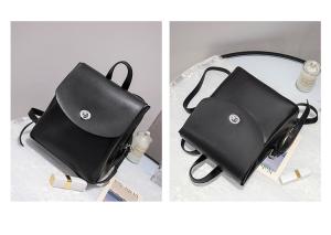 Wholesale 21cm 24cm Black Leather Rucksack ODM Convertible Bucket Bag Backpack from china suppliers
