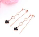 18K Gold Plated Stainless Steel Four Leaf Clover Earrings for Eomen Jewelry 4