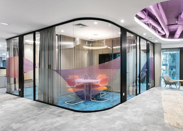 Acoustic Room Double Glass Partition Wall 12+12mm Super Soundproof 46db With
