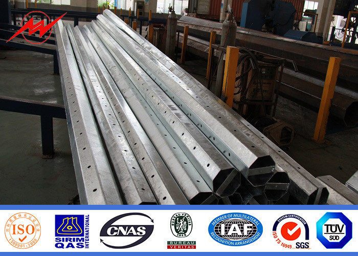3mm 45ft Q345 Galvanized Steel Pole , Customized Electric Power Pole For Aboard