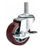2" rigid PU caster red, fixed PU caster, PU castors, light duty caster