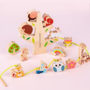 Wholesale Wooden Forest Music Animal Balanced String Beads Building Blocks Educational from china suppliers