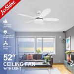 52inch 3 Speeds Remote LED Ceiling Fan With 5 ABS Blades