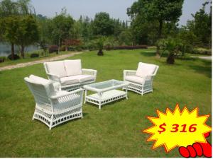 Wholesale All Weather Wicker Furniture 4pcs Outdoor Rattan Sofa , Outdoor Wicker Patio Furniture from china suppliers
