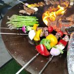 Backyard Corten Steel BBQ Grill Outdoor 40 Inch Barbeque Fire Pit