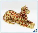 Wholesale Spot Leopard Shape Trinket Box Crystal Metal Trinket Box SCJ294