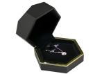 Luxury Small Black Jewelry Box With Necklace Hooks Pendant Special Shaped LED