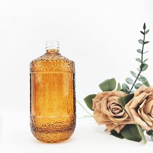 Wholesale 750ml Brown Glass Wine Bottle with Textured Surface Body Material Glass Clear Empty from china suppliers