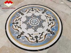 Wholesale Natural Flower Waterjet Round Marble Tiles Medallion Carpet from china suppliers