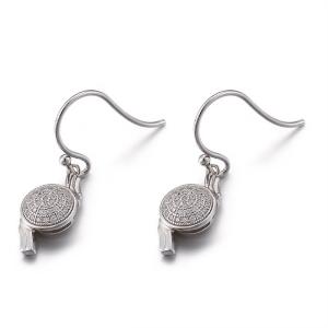 Wholesale Whistle Shaped Cubic Zirconia Teardrop Earrings 2.55g Mens Sterling Silver Stud Earrings from china suppliers