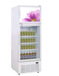 358L upright double door double temperature display beverage cooler/beverage