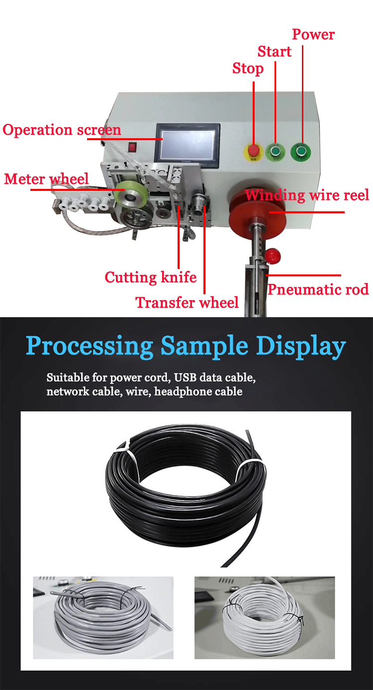 Professional Desktop Cable Data Cable Power Cable Cutting Line Binding Machine for Market