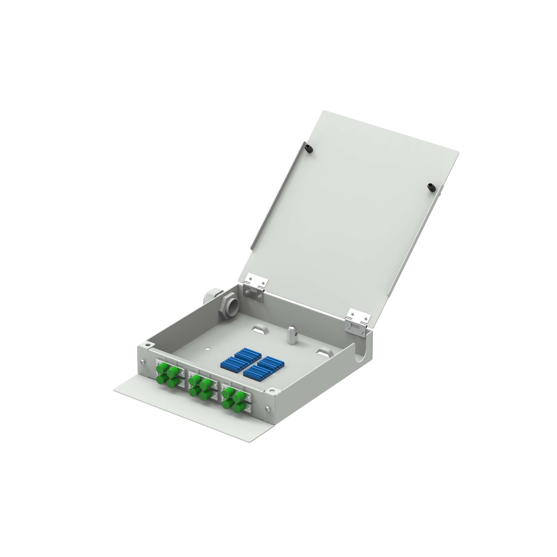 Cold Rolled Steel 12 Cores FC APC Type Fiber Optic FTTH Terminal Box for Network ODN