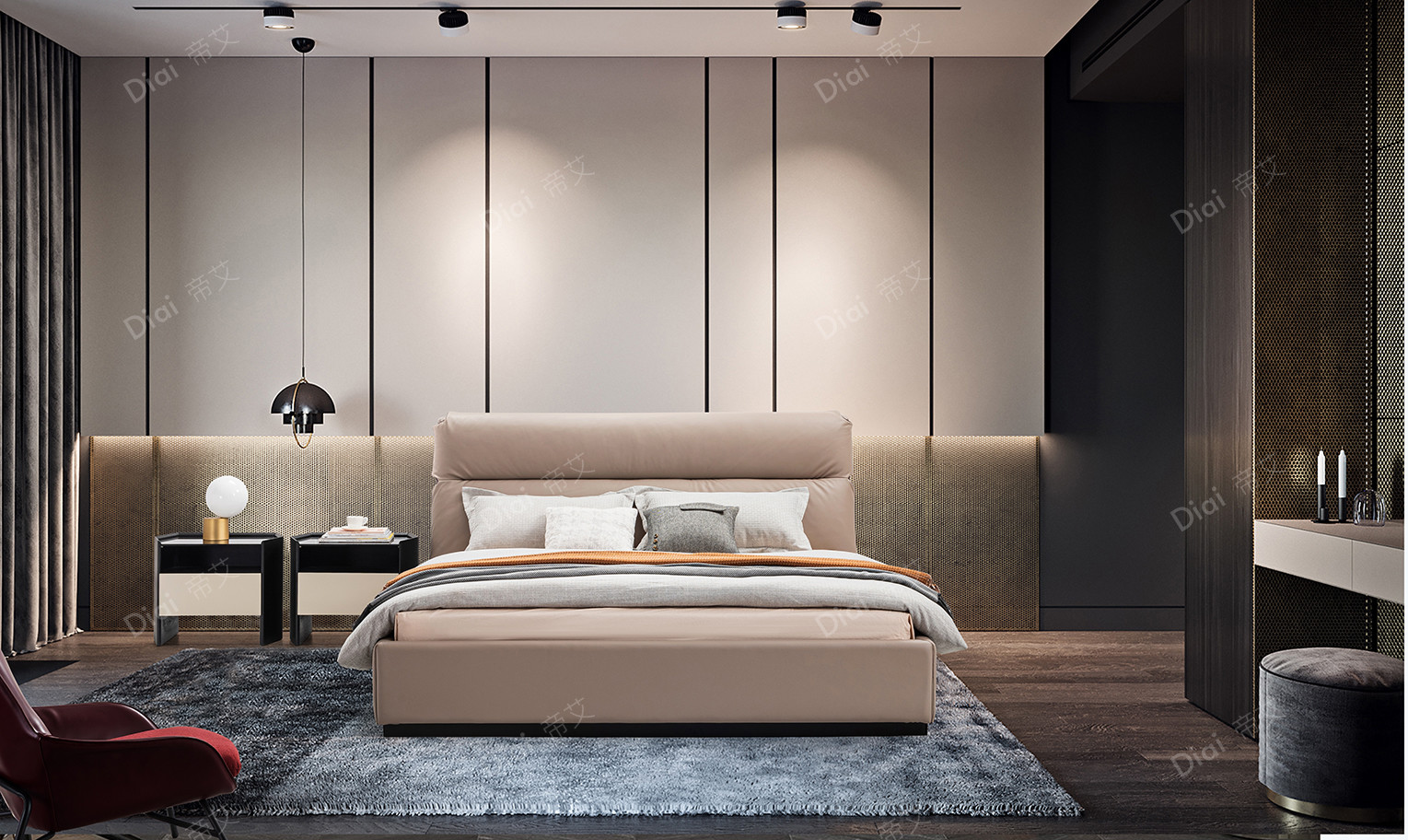 Modern Design Leather Bed Modern Design King Size Bed bedroom Furniture