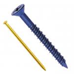 Self Tapping Flat Countersunk Head Concrete Fixing Screws , Small Steel Blue