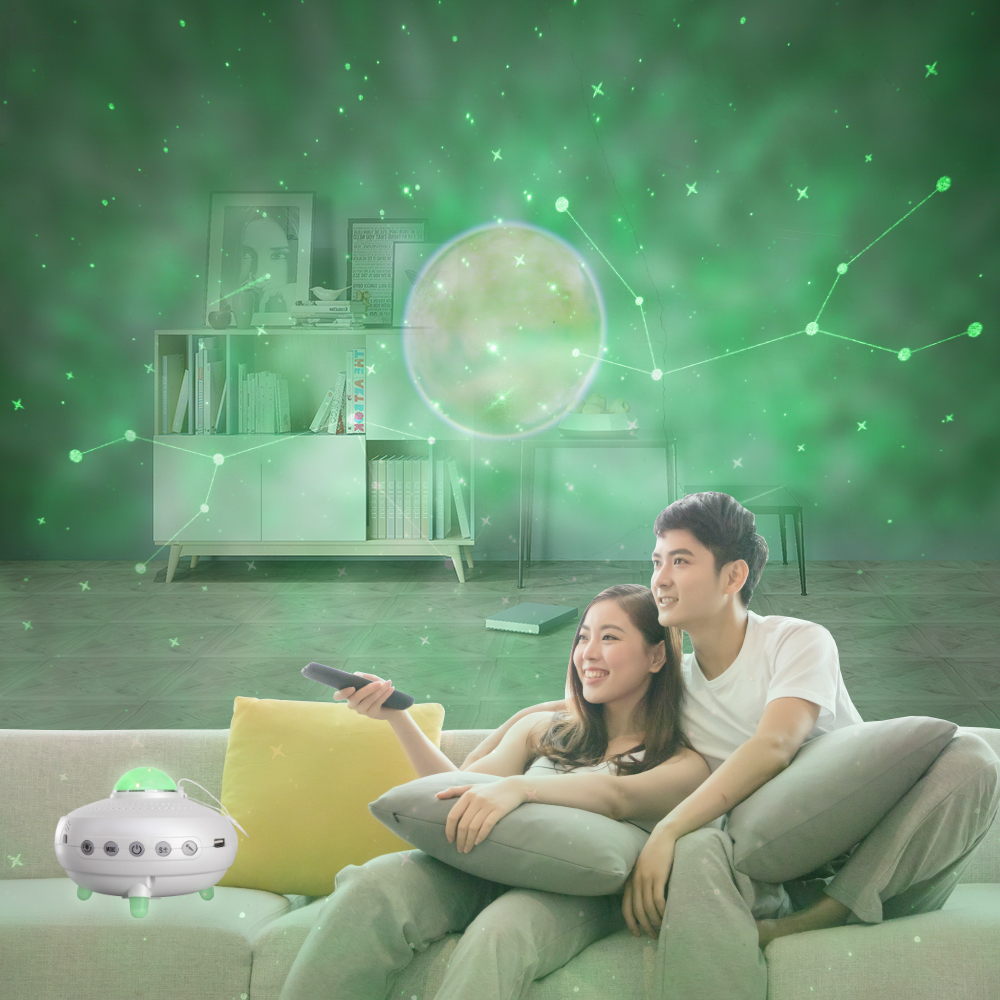 2022 New 12 Constellations Music Galaxy Projector Lamp Romantic Nebula Planet Laser Atmosphere lamp with BT and Remote C