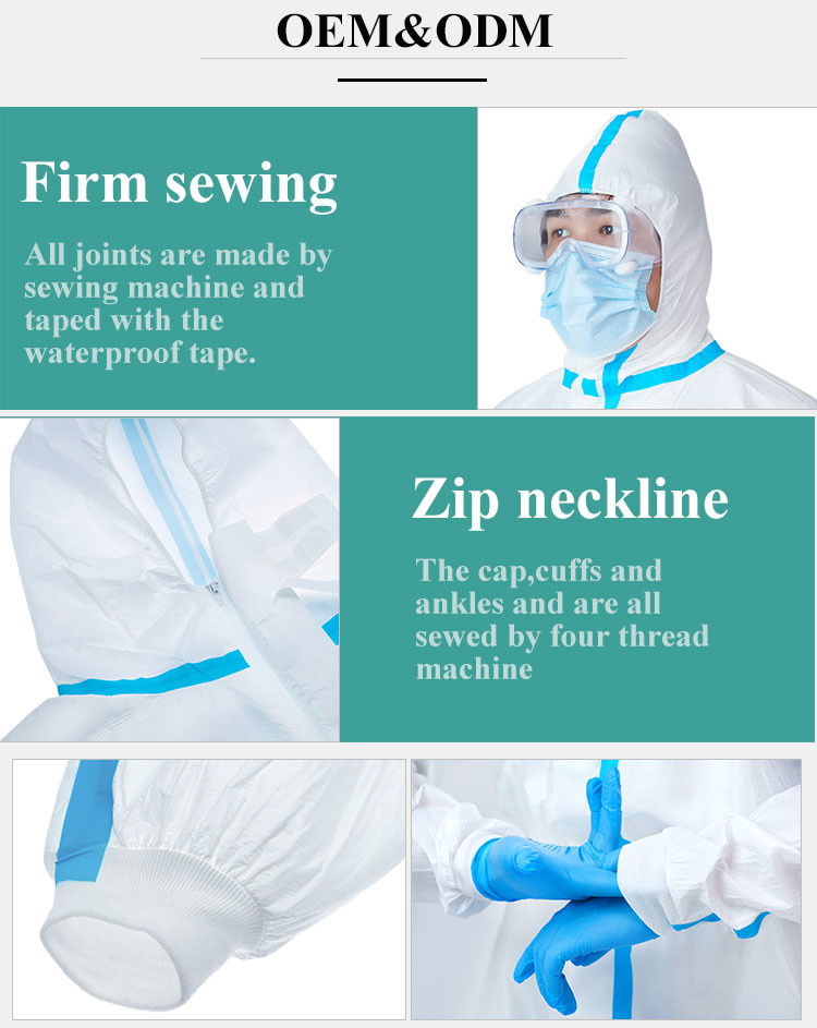EN14126 Against Blood Disposable Protection Clothing Medical Protective Coverall