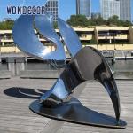Large outdoor square forged metal modern geometric shape stainless steel
