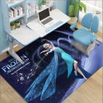 Frozen Cartoon Crystal Velvet Rectangle Floor Carpets For Bedroom 200*300cm