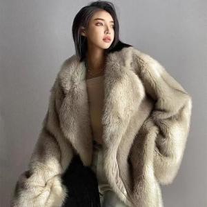 Wholesale 2023 Luxury Winter Fur Coat Fashion Racoon Fox Fur Coat for Women from china suppliers