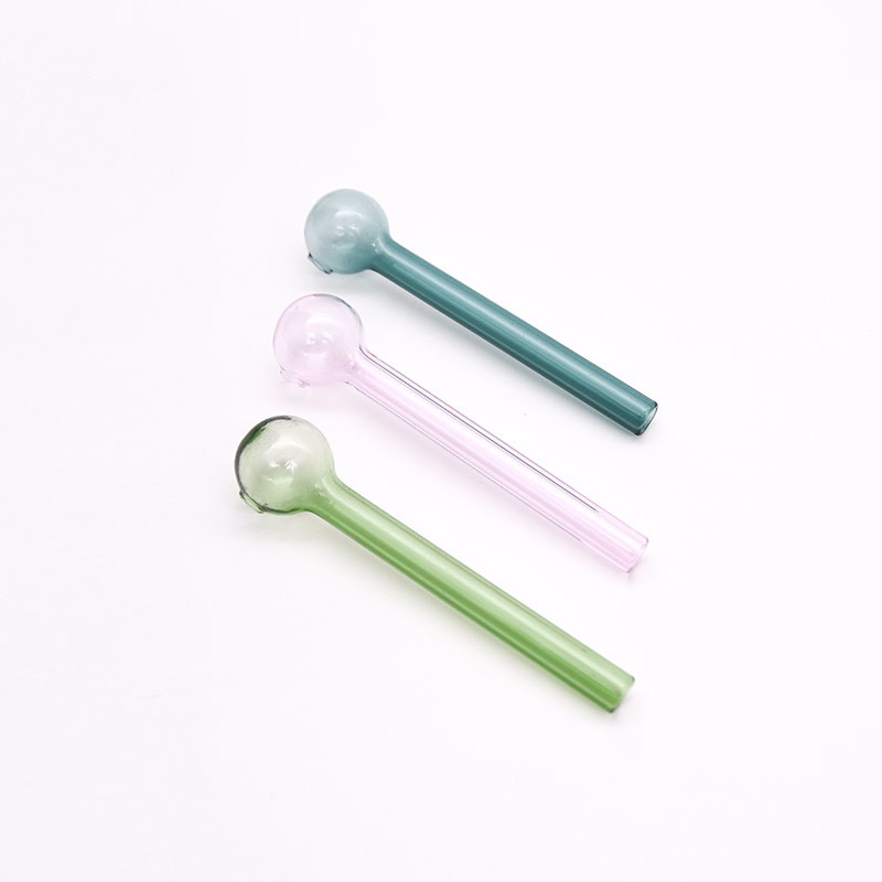 Round Head Clear Inhale Borosilicate Glass Smoke Tube
