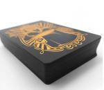 Durable Foil Stamping Black And Gold Playing Cards Waterproof 280gsm