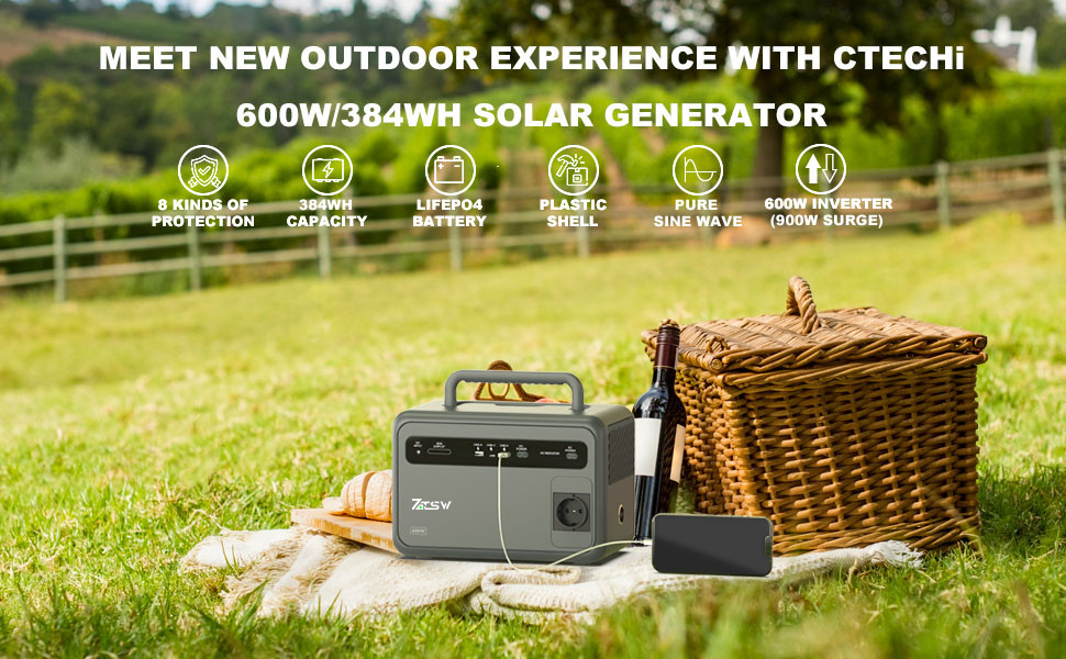 600 Watts Lifepo4 Solar Generator BT600 Power Backup For Home