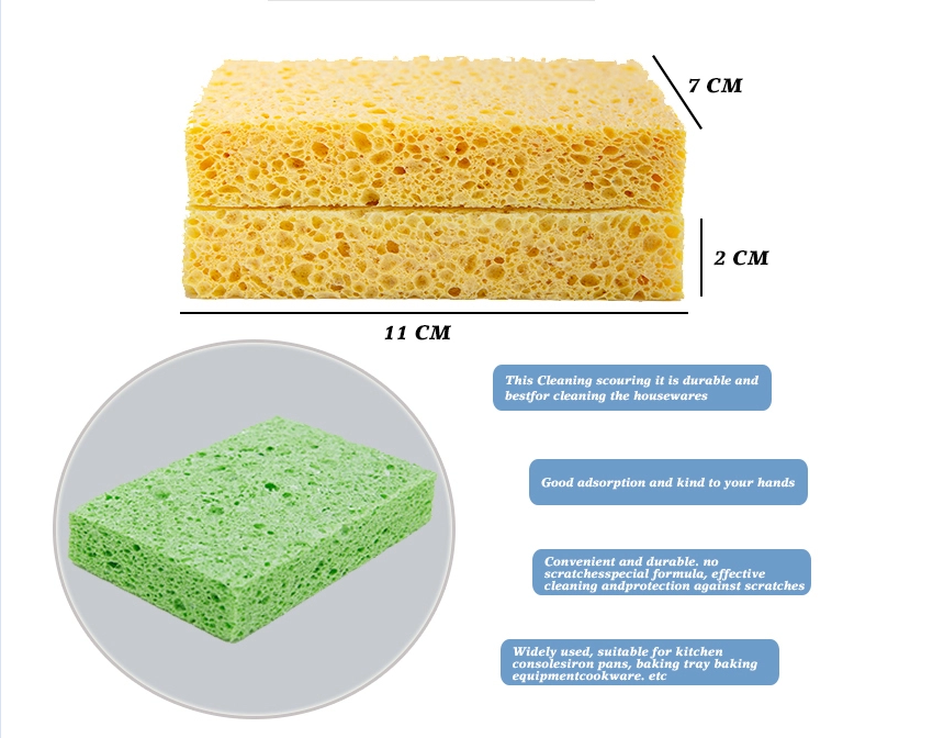 Biodegradable Cellulose Sponge Scourer Colorful Sponge Scouring Pad