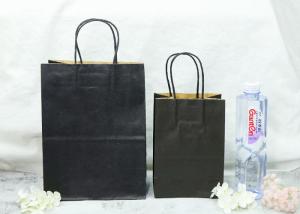 Wholesale Paper Handle Eco Paper Bags , Black Kraft Paper Bags Without Printing from china suppliers