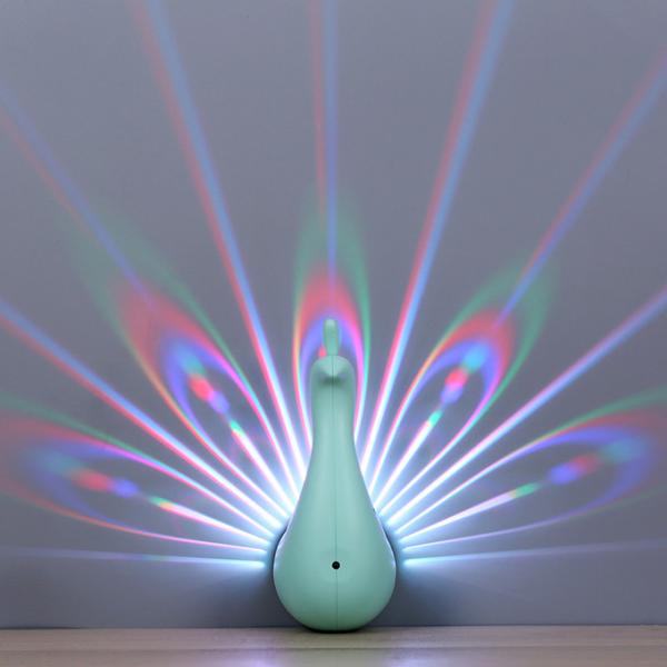 Novelty gifts product Peacock projection lamp, funny peacock wall lamp murals