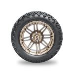 14'' Bronze Rims And 22x10-14 Tires Combo for Golf Carts/ATV, 4 ply Tubeless