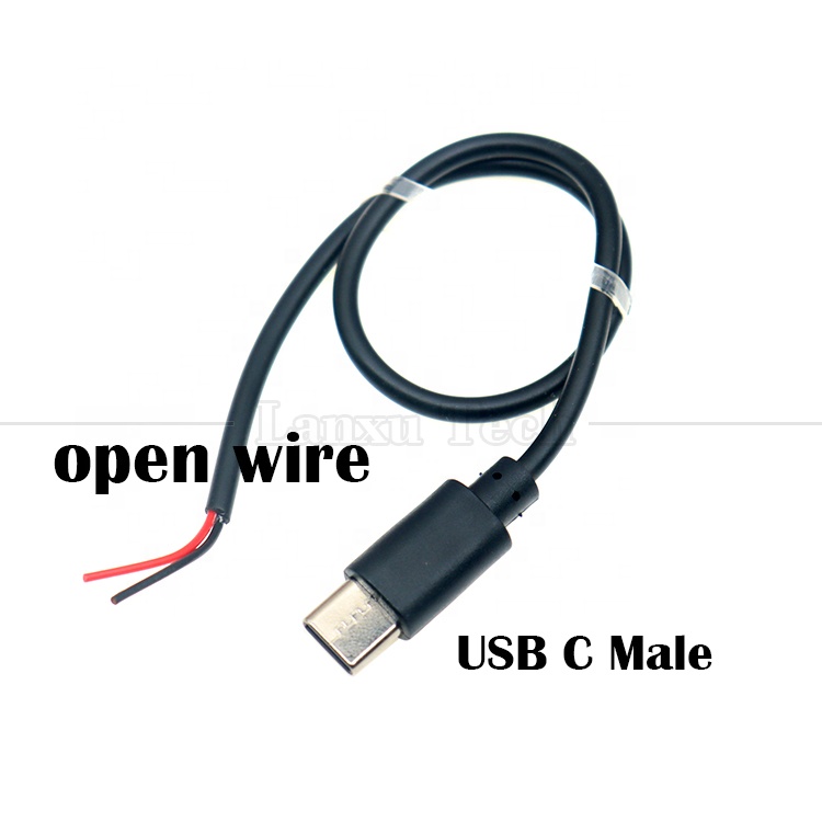 OEM Data Charging USB Type C Male Female to Stripped Open Wire End Pigtail Cable