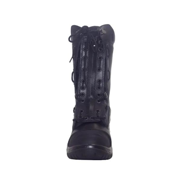 Black Leather Firefighter Boots Heat Insulation Firefighter Boots Steel Toe