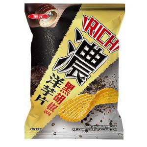 Wholesale Thick Series Black Pepper Flavor Potato chips 76.5g 12Packs Exportor of Popular Asian Snacks from china suppliers