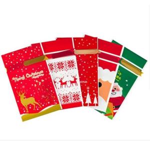 Wholesale CMYK Printing 0.06mm CPE Drawstring Xmas Gift Bags from china suppliers