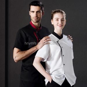 Wholesale Short Sleeve Chef Uniform Tops Woman Man Cotton Fabric Breathable from china suppliers