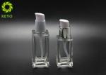 Foundation Serum Cosmetic 30ml 50ml Clear Square Glass Bottle With Self Lock