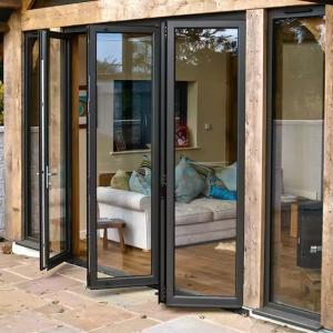 Wholesale Eco Friendly Aluminum Folding Door Office Thermal Break Folding Patio Doors from china suppliers