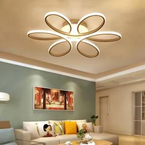 Wholesale Dimmable Gold Surface Mounted Led Acrylic Ceiling Light Minimalist Creative Ring Hanging Light Flower Shape Modern from china suppliers